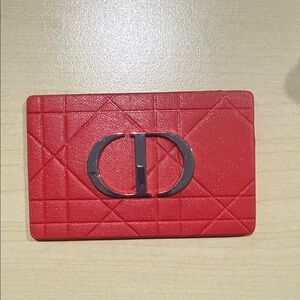 Dior Red Quilted Mirror with Silver CD Emblem